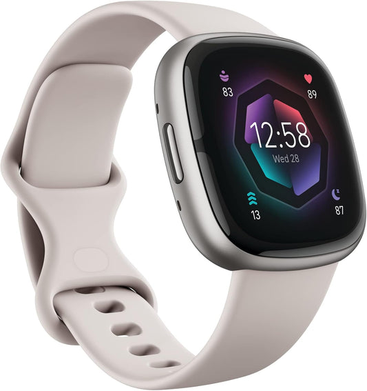 Fitbit Sense 2 Smartwatch - Lunar White Infinity Band, Heart Rate Monitor, Unisex