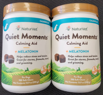 NaturVet Quiet Moments Calming Aid for Dog (2 Pack, 360 Soft Chews), Exp. 6/27