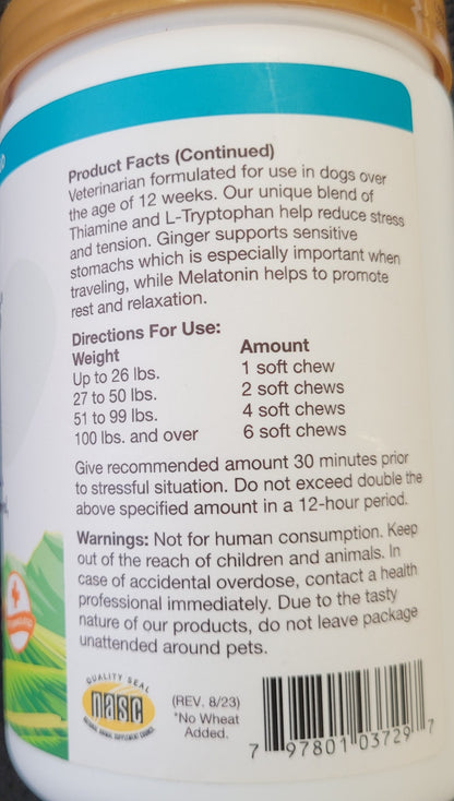 NaturVet Quiet Moments Calming Aid for Dog (2 Pack, 360 Soft Chews), Exp. 6/27