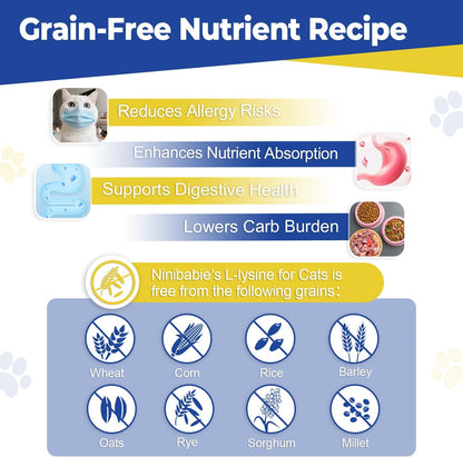 Ninibabie L-Lysine for Cats, Daily Multivitamin, Chicken Flav, 3.7 oz, Exp 7/27