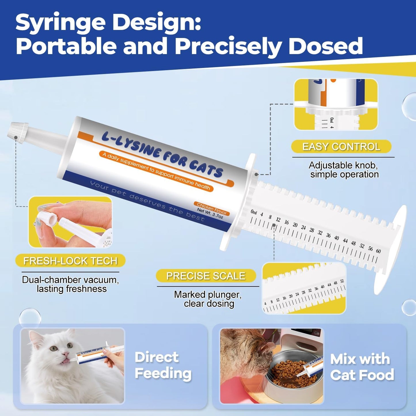 Ninibabie L-Lysine for Cats, Daily Multivitamin, Chicken Flav, 3.7 oz, Exp 7/27