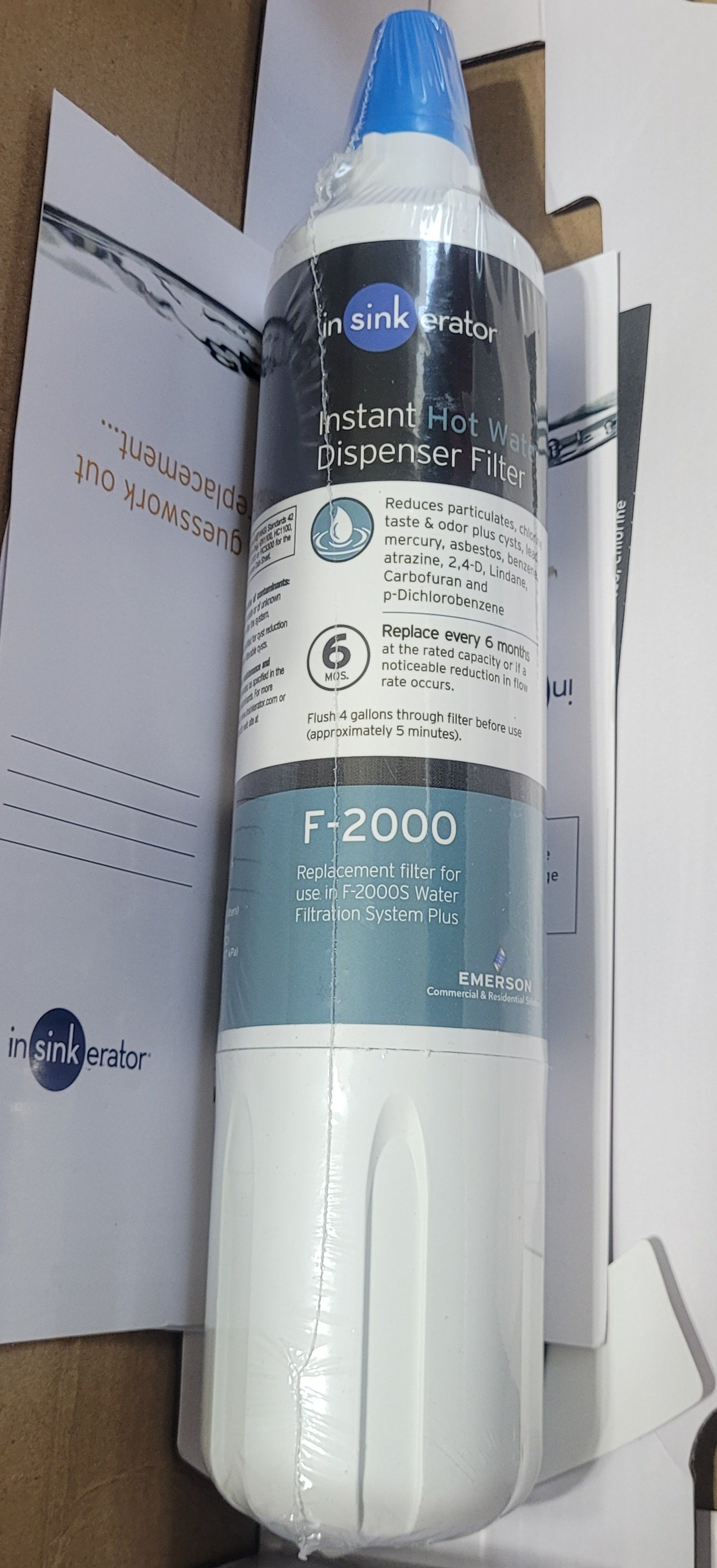 InSinkErator F-2000 Replacement Water Filter Cartridge, 1-Pack NSF Certified New