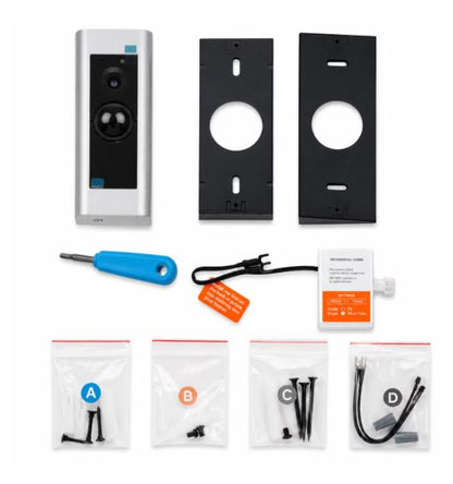 Wired Video Doorbell Pro HD Smart Bell - Satin Nickel Finish for Home Security - NEW!