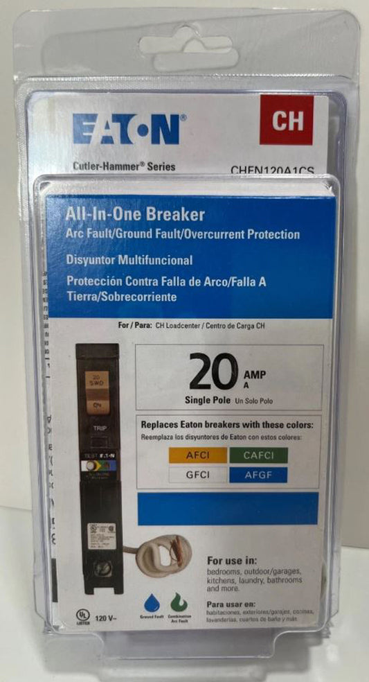 Eaton CHFN120A1CS All-In-one Breaker 20 Amp single pole Breaker AF/GF - New 🔥