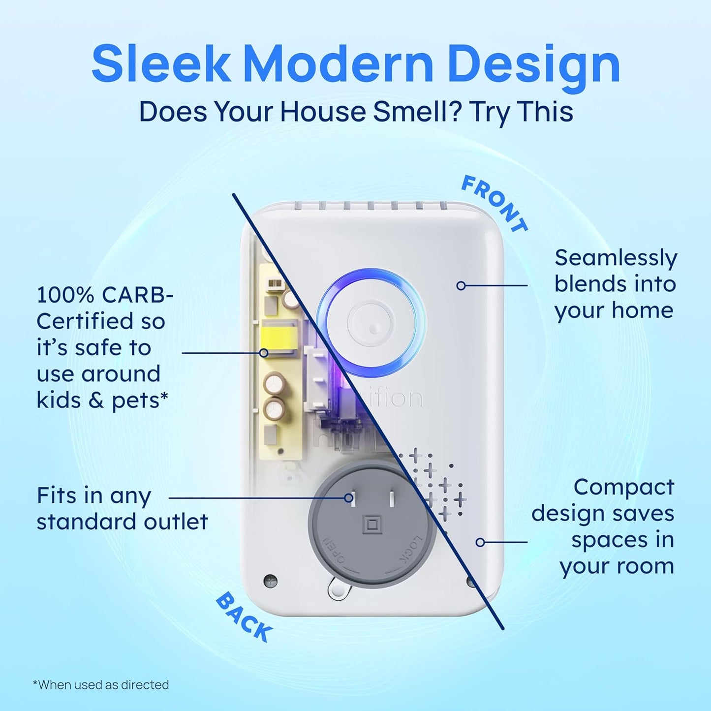 Clarifion ODRx UVC Plug-In Air Purifier Odor & Germ Removal, New (OB) Free Ship!