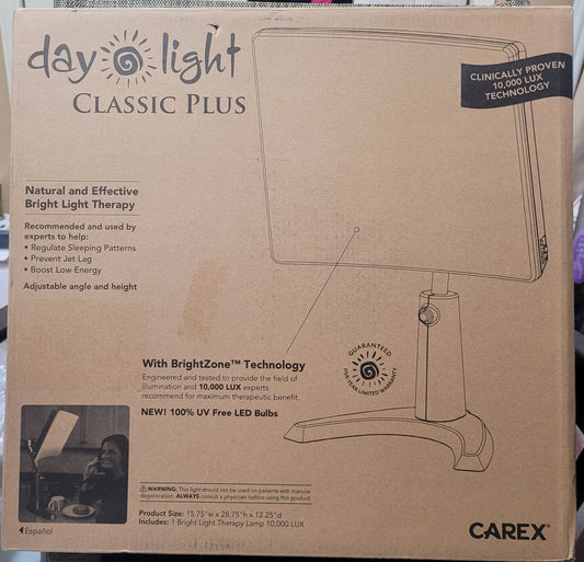 Carex Day Light Classic Plus Bright Light Therapy Lamp, 10,000 Lux Light Therapy