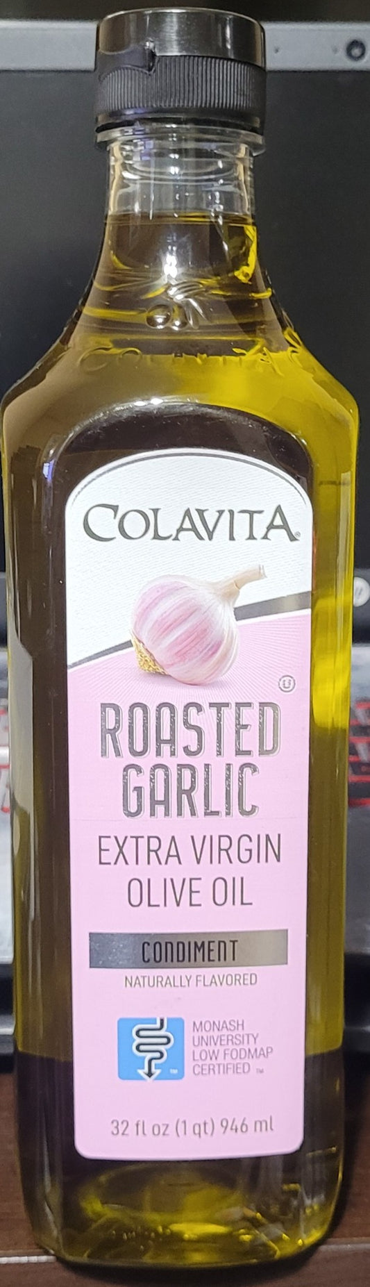 Colavita Roasted Garlic Extra Virgin Olive Oil, 32 fl oz, Low Fodmap Cert., New!
