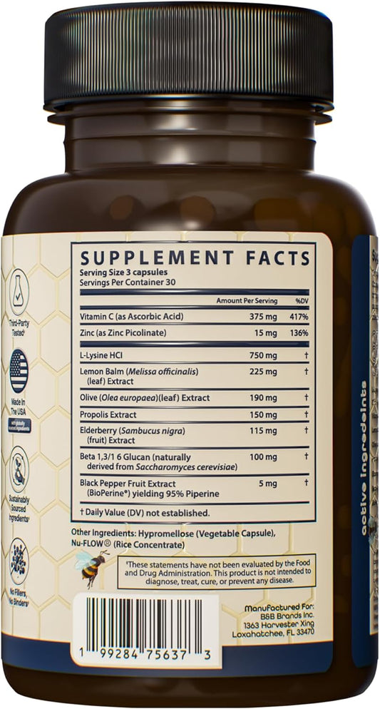 Samara 888 Cold Sore Away, Daily Immune & Skin Support, 90 Capsules, Exp. 7/2027