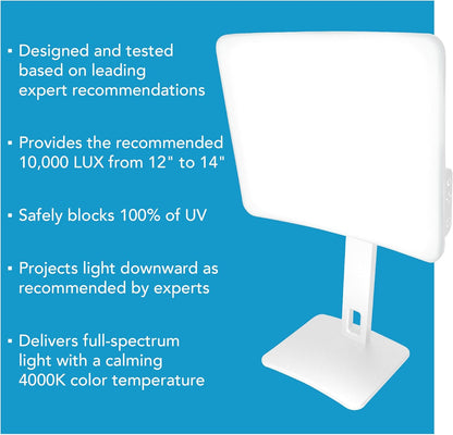 Carex Day Light Elite Bright Light Therapy Lamp, 10,000 Lux Light Therapy, New!