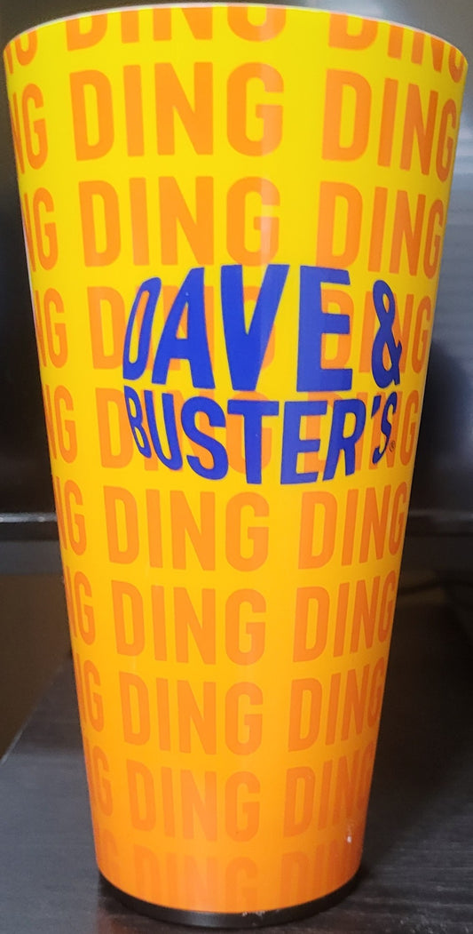 Dave & Buster's Ding Ding LED Light Up, 7" - 24 oz Cup, Orange or Blue, New!
