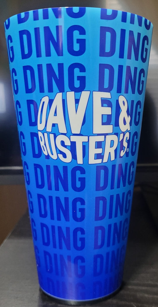 Dave & Buster's Ding Ding LED Light Up, 7" - 24 oz Cup, Orange or Blue, New!