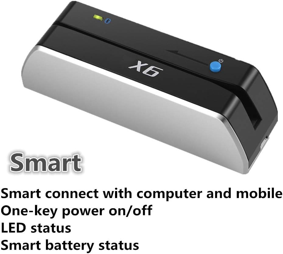 Bluetooth MSR X6BT Mini Magnetic Stripe Card Reader Writer Encoder, New (OB)