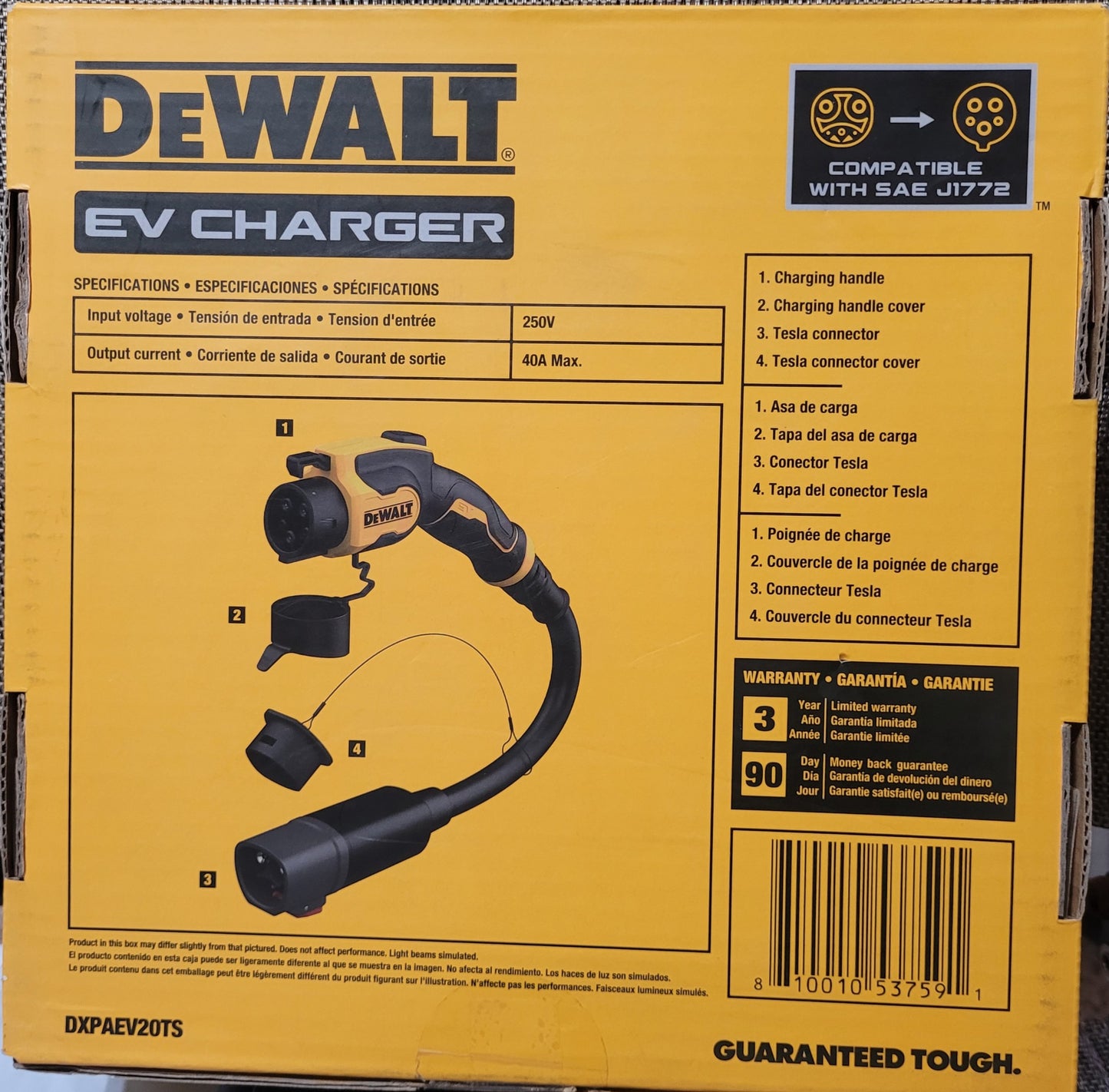 Dewalt Tesla to SAE J1772 Charging Adapter, DXPAEV20TS, EV Charger, NEW!