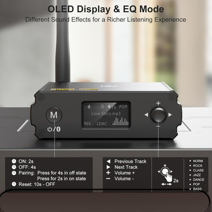 1Mii LavAudio DS220 HiFi Wireless Bluetooth Audio Adapter, AptX-HD LDAC, New!