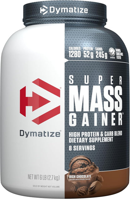 Dymatize Super Mass Gainer Protein Powder, Rich Chocolate, 6 lbs New, Exp. 5/26