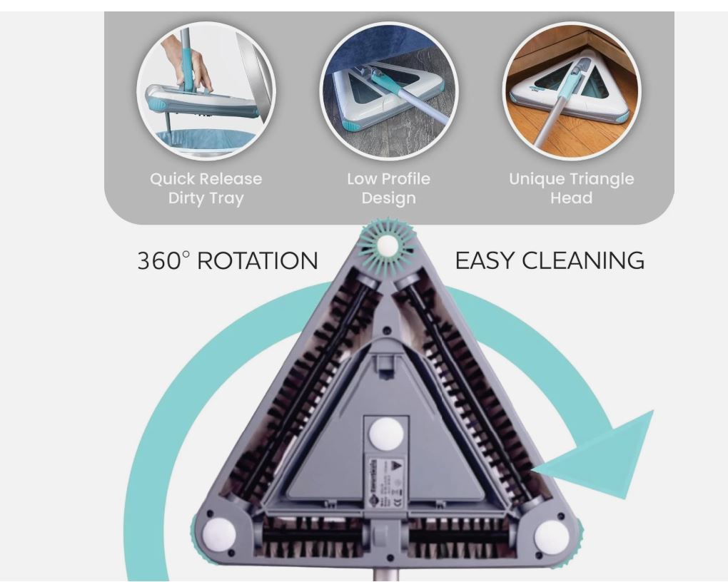 Zippi Sweeper Pro ~ 2025 New & Improved Lightweight ~ Hardwood, Tile, Corners - NEW!