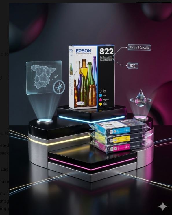 Epson 822 Genuine Ink Cartridge Set CMYK C13T05V623 for Inkjet Printers - NEW!