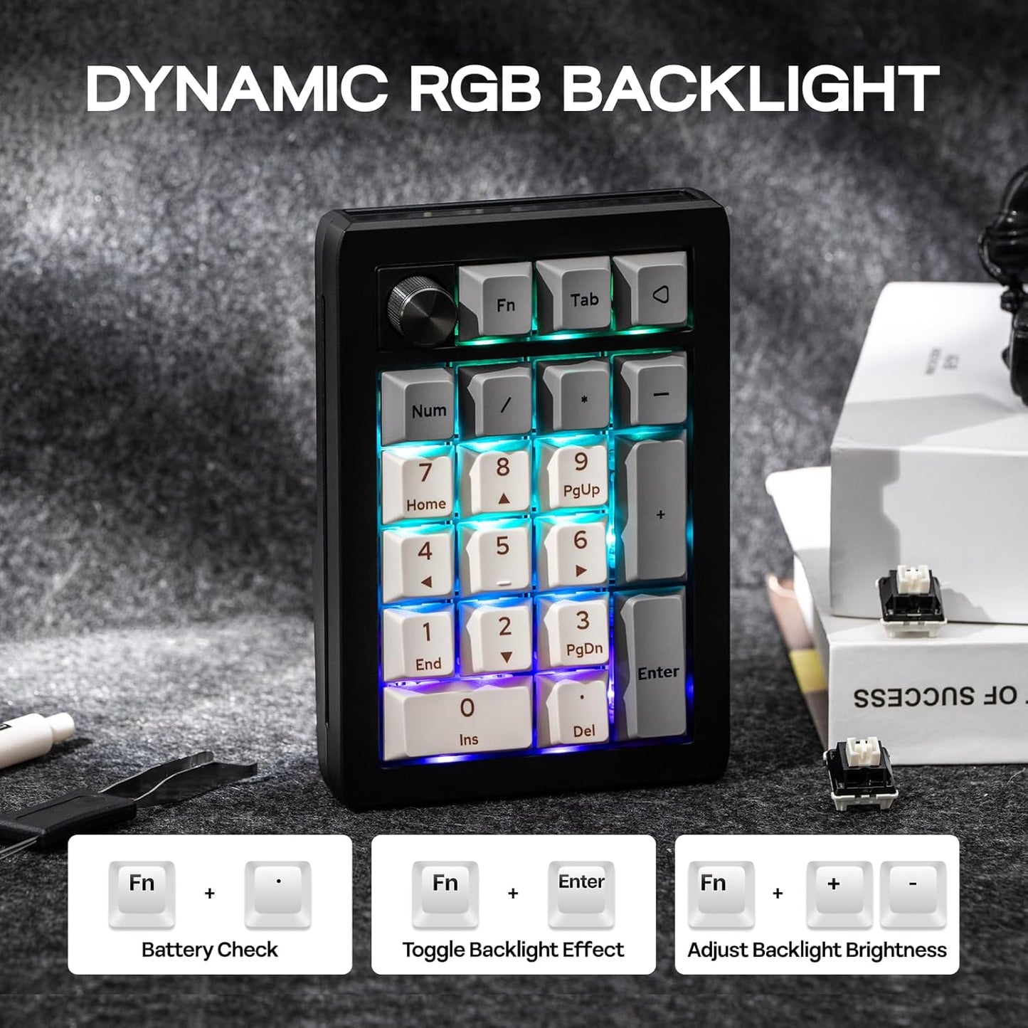 EPOMAKER EK21 VIA Gasket Programmable Keypad Wireless/BT/Wired HotSwap RGB, New!