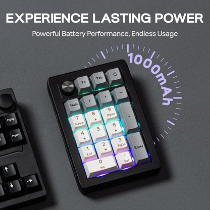 EPOMAKER EK21 VIA Gasket Programmable Keypad Wireless/BT/Wired HotSwap RGB, New!