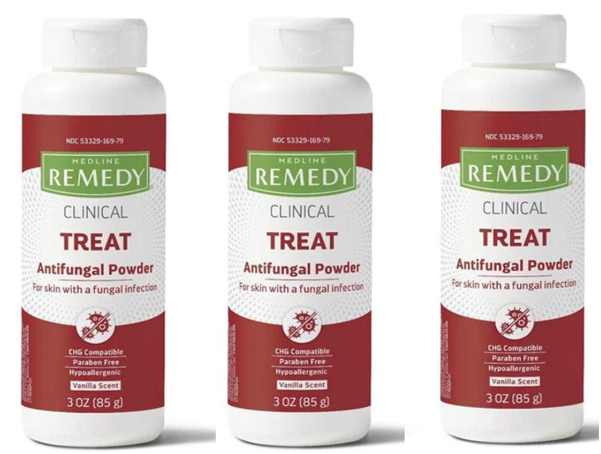 Medline Remedy Phytoplex Antifungal Powder, 3 Pack, 9 oz total - Exp. 6/27