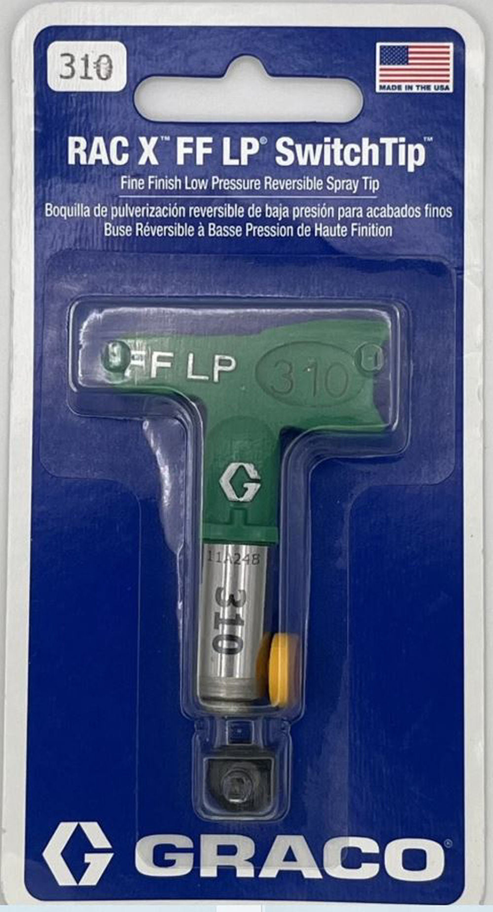 Genuine Graco FFLP310 Fine Finish Low Pressure Reversible Spray Tip, RAC X, New!