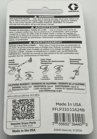 Genuine Graco FFLP310 Fine Finish Low Pressure Reversible Spray Tip, RAC X, New!