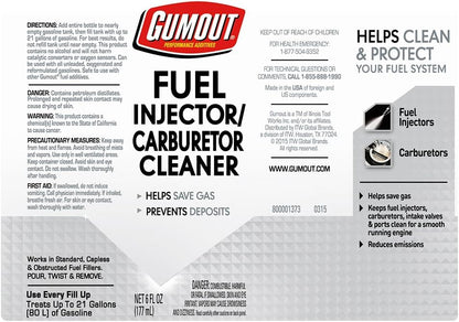 GUMOUT Fuel Injector / Carburetor Cleaner (12 oz)