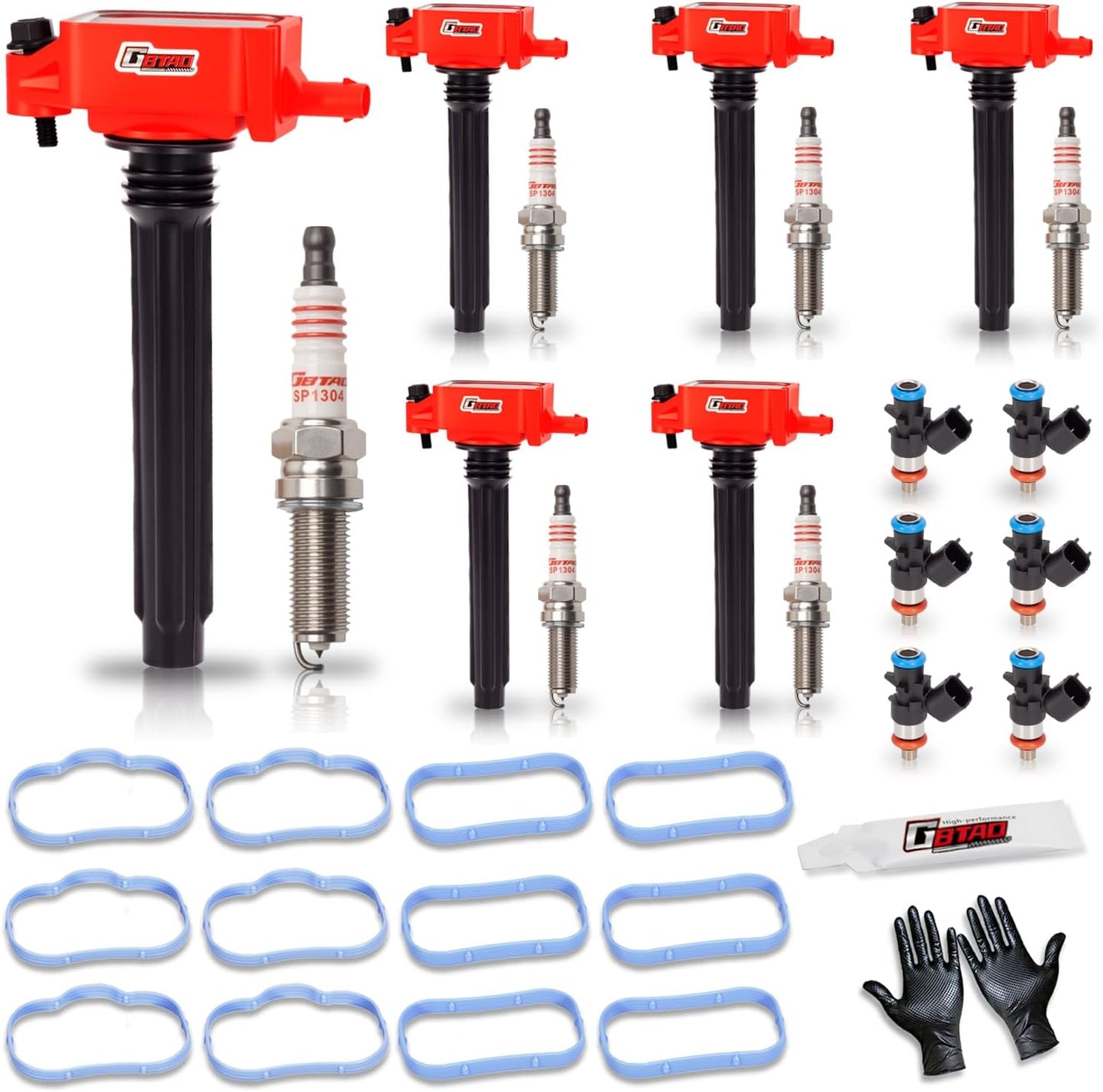 Ignition Coil 6 Pack, Spark Plugs & Fuel Injectors For Chrysler Dodge Jeep 200