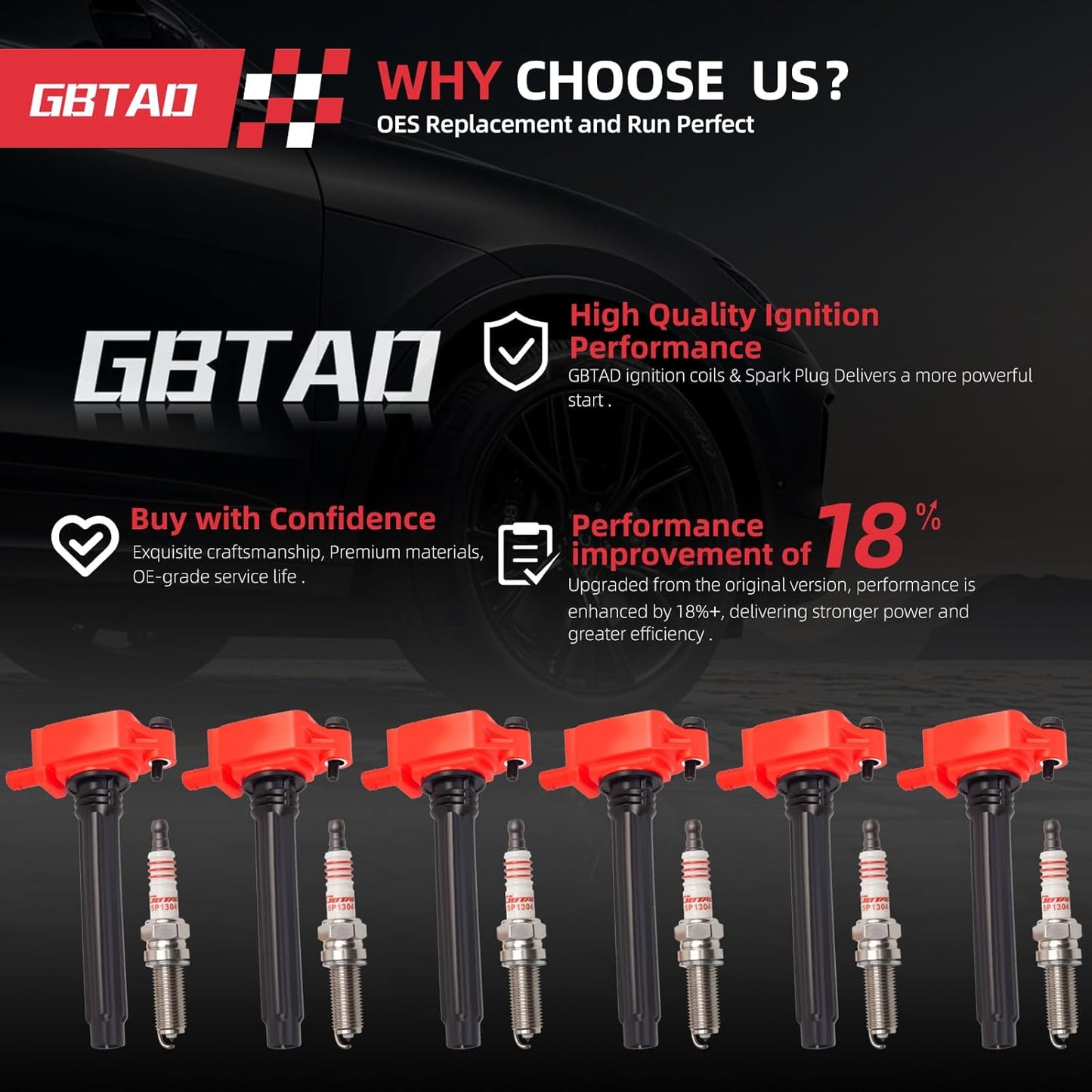 Ignition Coil 6 Pack, Spark Plugs & Fuel Injectors For Chrysler Dodge Jeep 200