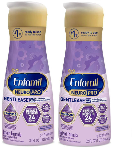 Enfamil NeuroPro Gentlease RTF Baby Formula, (2 Pack, 64 fl oz), Exp. 5/2026