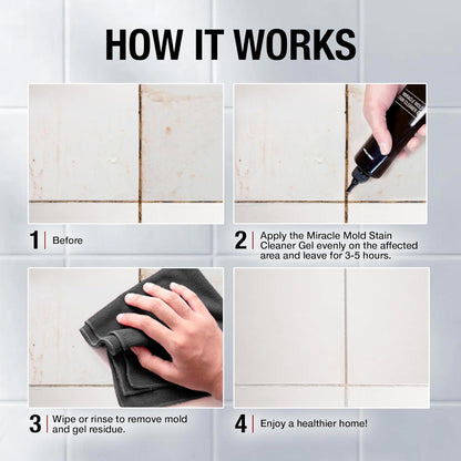 Glassguard Miracle Mold Stain Cleaning Gel, Heavy Duty Cleaning Gel, 10 oz, New!