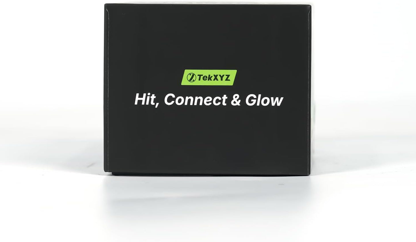 TekXYZ GlowFlex Reflex Ball w/ Counter App, Glow-in-The-Dark, Neon Yellow - New!
