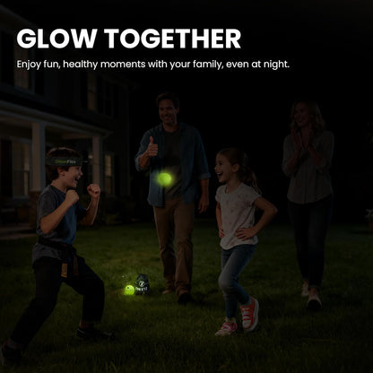 TekXYZ GlowFlex Reflex Ball w/ Counter App, Glow-in-The-Dark, Neon Yellow - New!