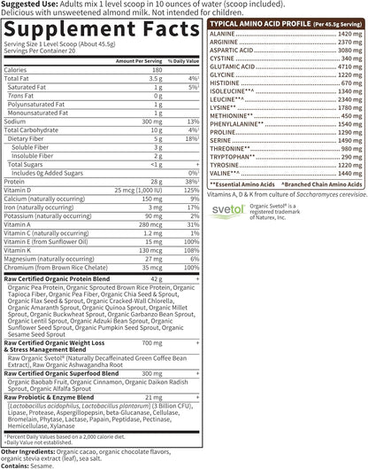 Garden of Life Raw Organic Fit High Protein for Weight Loss Chocolate 32.09 oz