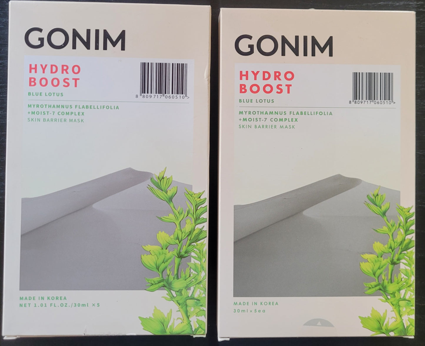 GONIM Hydro Boost, Blue Lotus Skin Barrier Masks (2 Boxes, 10 Masks) Exp. 11/26
