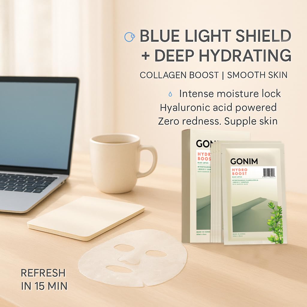 GONIM Hydro Boost, Blue Lotus Skin Barrier Masks (2 Boxes, 10 Masks) Exp. 11/26