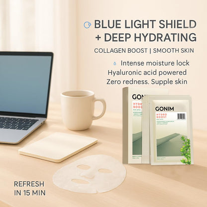 GONIM Hydro Boost, Blue Lotus Skin Barrier Masks (2 Boxes, 10 Masks) Exp. 11/26