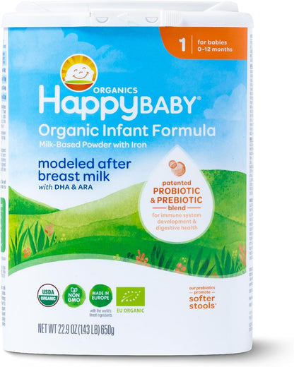 Happy Baby Organic  Infant Formula Stage 1, 0 12 Months, Milk Based, Exp. 8/26