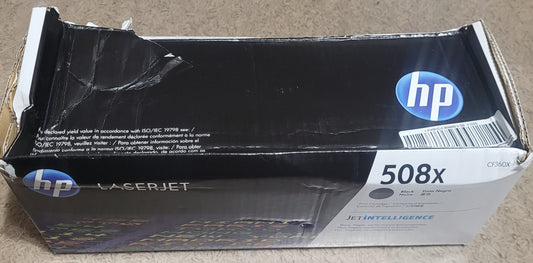 Genuine HP 508x Black High Yield Toner Cartridge (CF360x), New (Open Box)