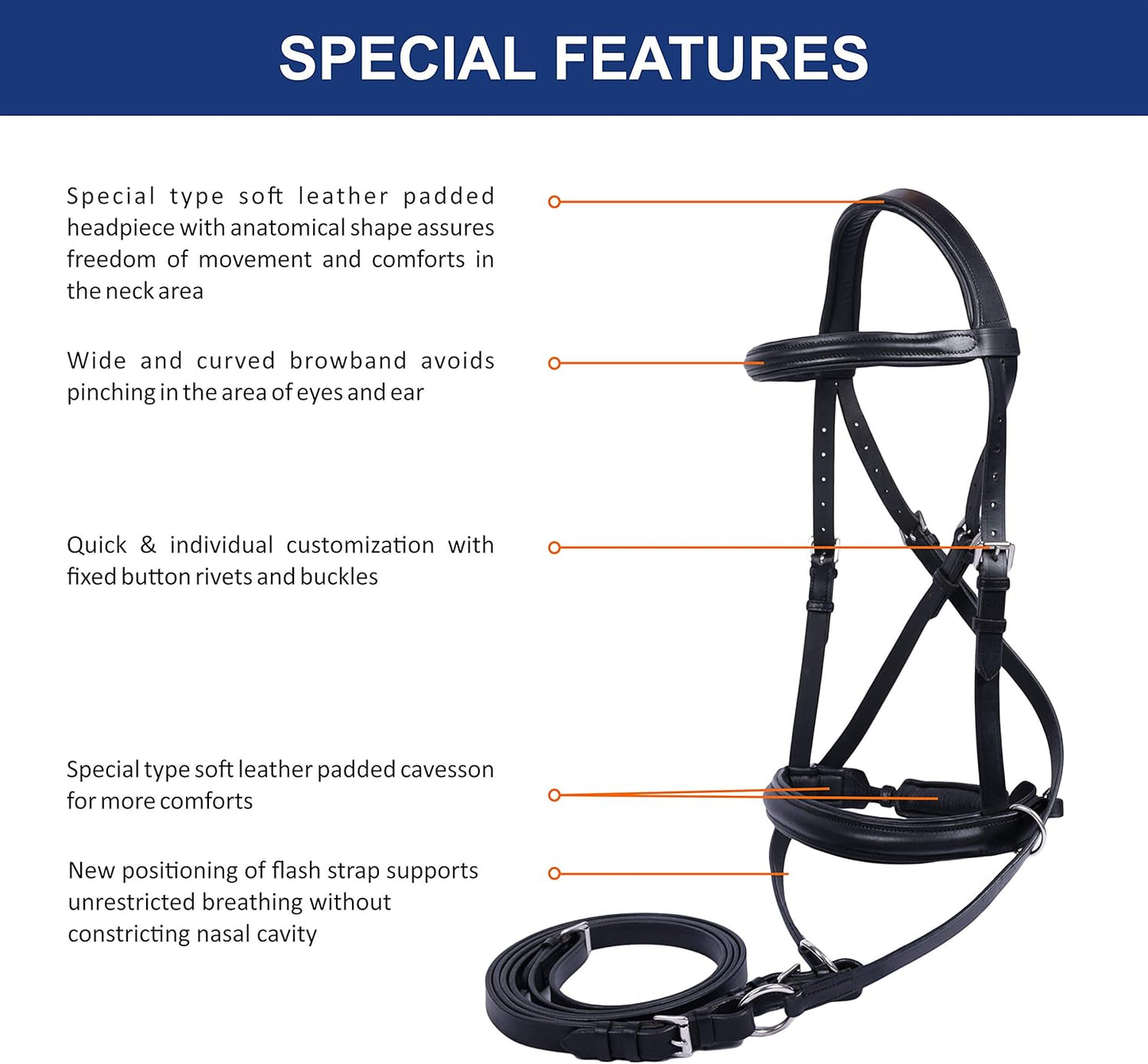 Hulara Genuine Leather Crossover Crossunder Bitless Bridle w/ Halter Reins, New!