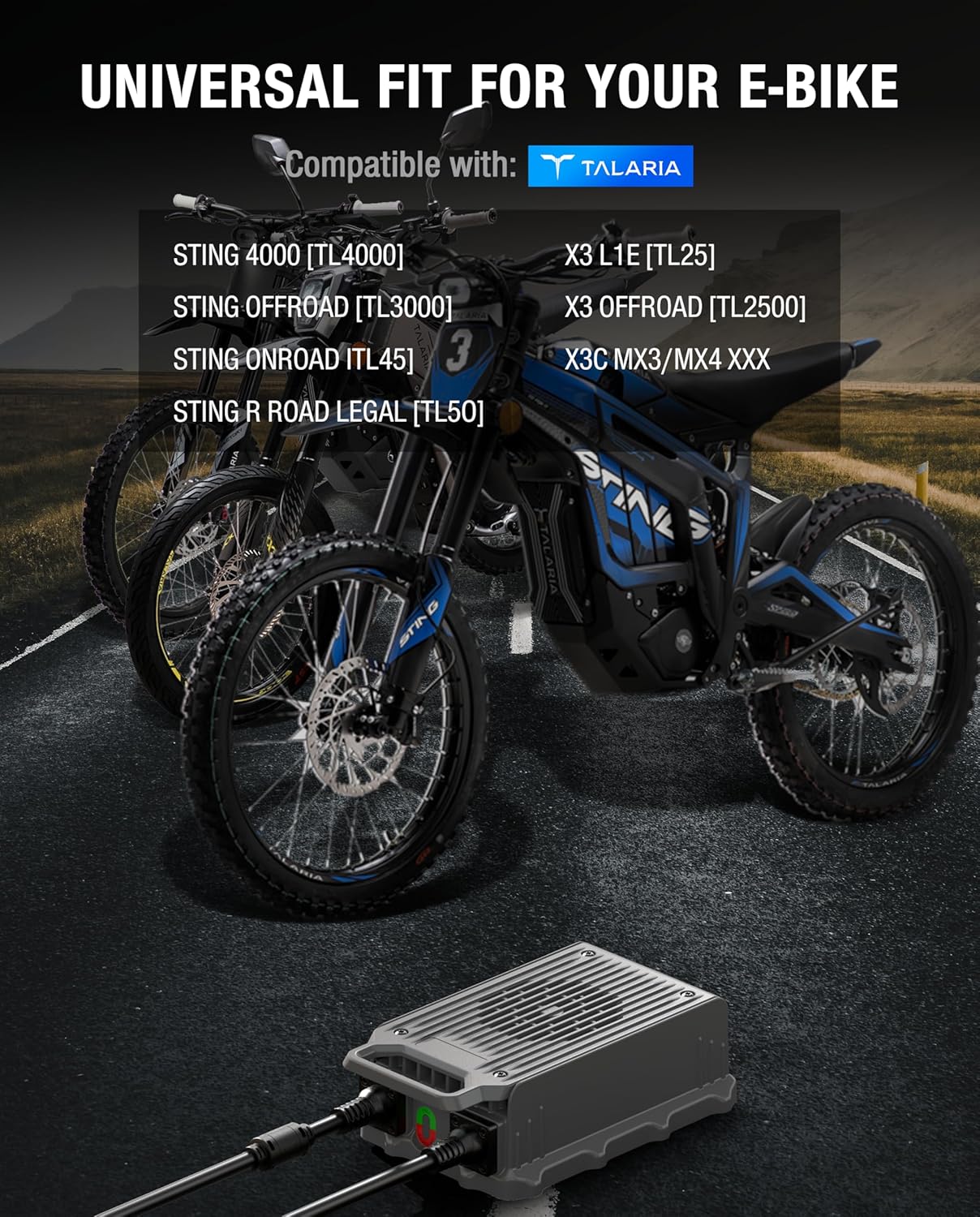 HulkGoo 67.2V, 10A, eBike Fast Charger for Talaria Sting 4000 Series X3, New!