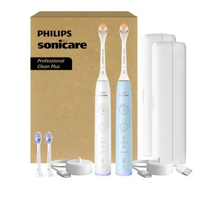 Philips Sonicare HX7439/06 Electric Toothbrush - 2 Pack Lt. Blue / White, New!