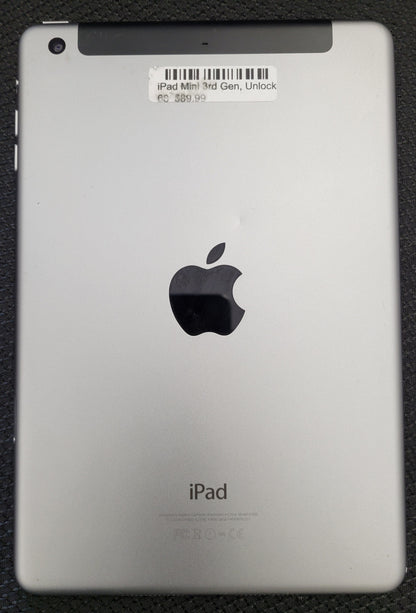 Apple iPad Mini 3rd Gen, Unlocked - Space Gray - WiFi & Cellular