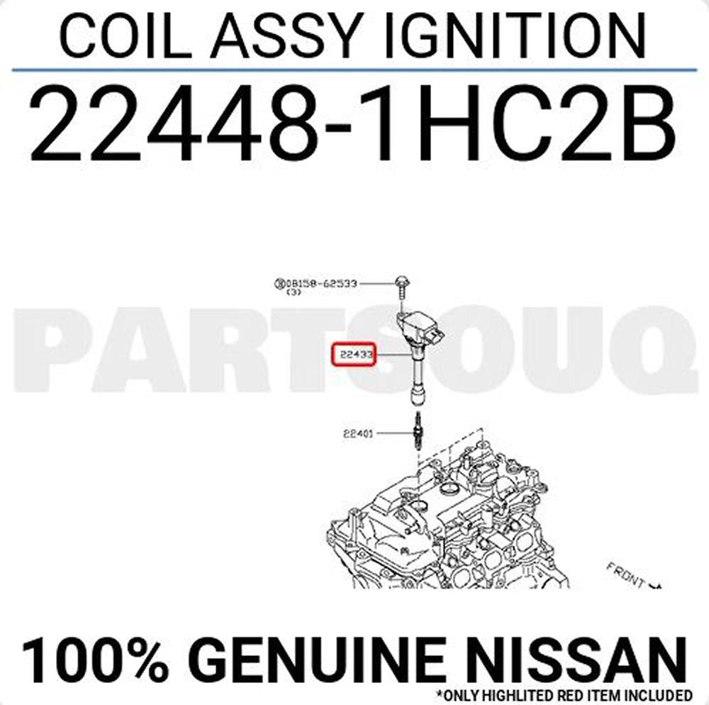Nissan Ignition Coil Pack 22448-1HC2B, 6 Pieces, For Altima, Versa, Spark, More!