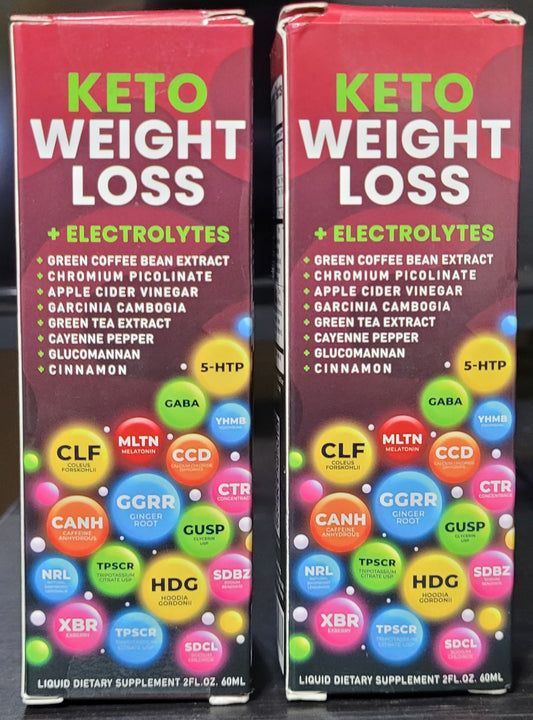 Biotequelab Keto Weight Loss + Electrolytes Drops (2 Pack, 4 oz) Exp. 1/27