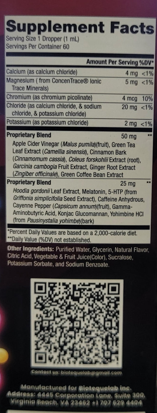 Biotequelab Keto Weight Loss + Electrolytes Drops (2 Pack, 4 oz) Exp. 1/27