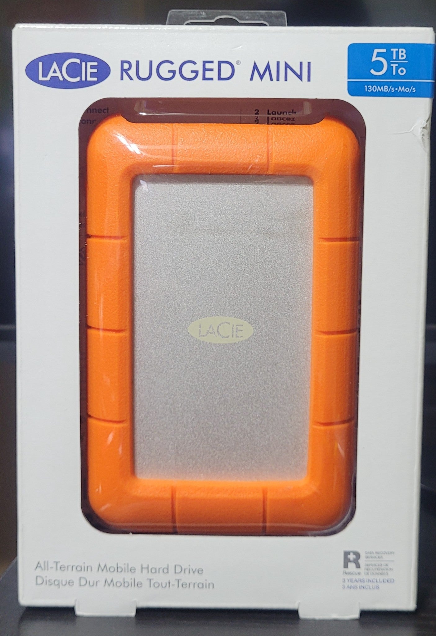 LaCie Rugged All-Terrain Mobile Storage 5TB Portable Hard Drive, New (Sealed)!