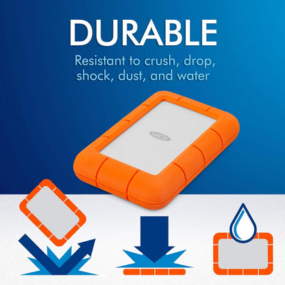 LaCie Rugged All-Terrain Mobile Storage 5TB Portable Hard Drive, New (Sealed)!