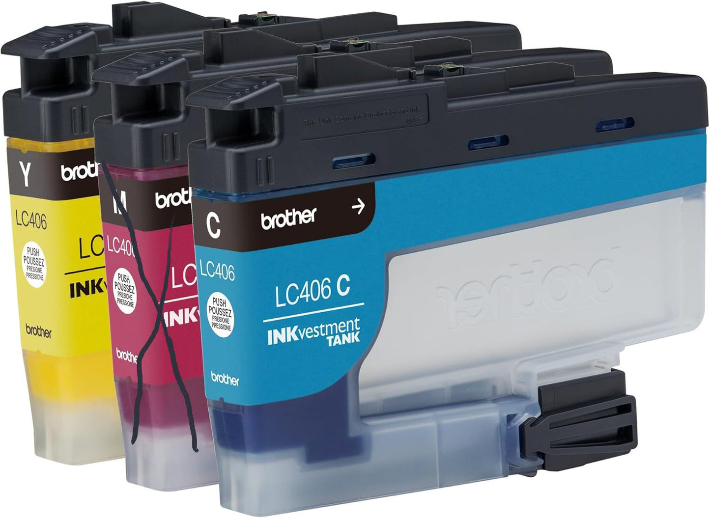 Genuine Brother LC406 2-Pack (Yellow / Cyan) Ink Cartridges (OPEN BOX) Exp. 5/28