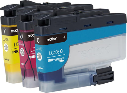 Genuine Brother LC406 2-Pack (Yellow / Cyan) Ink Cartridges (OPEN BOX) Exp. 5/28